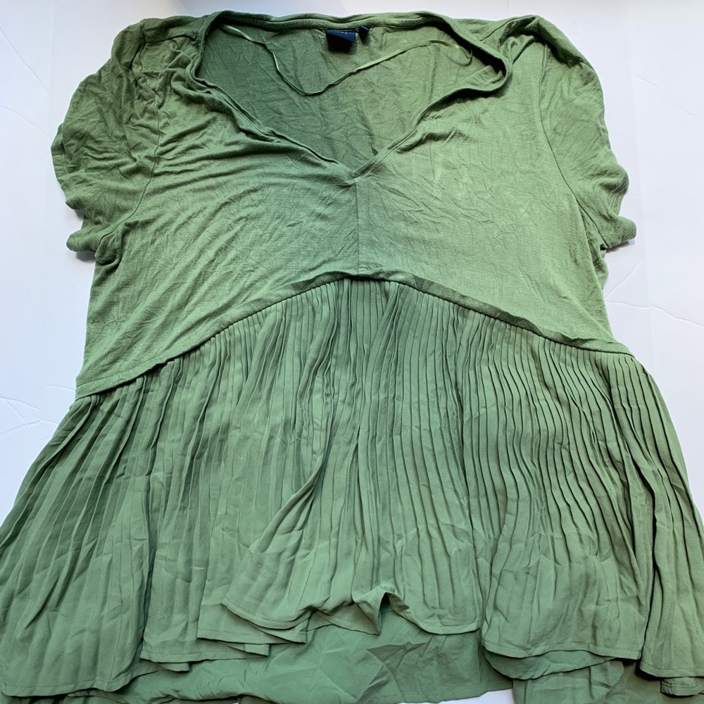 Kaari blue olive green flowy chiffon top